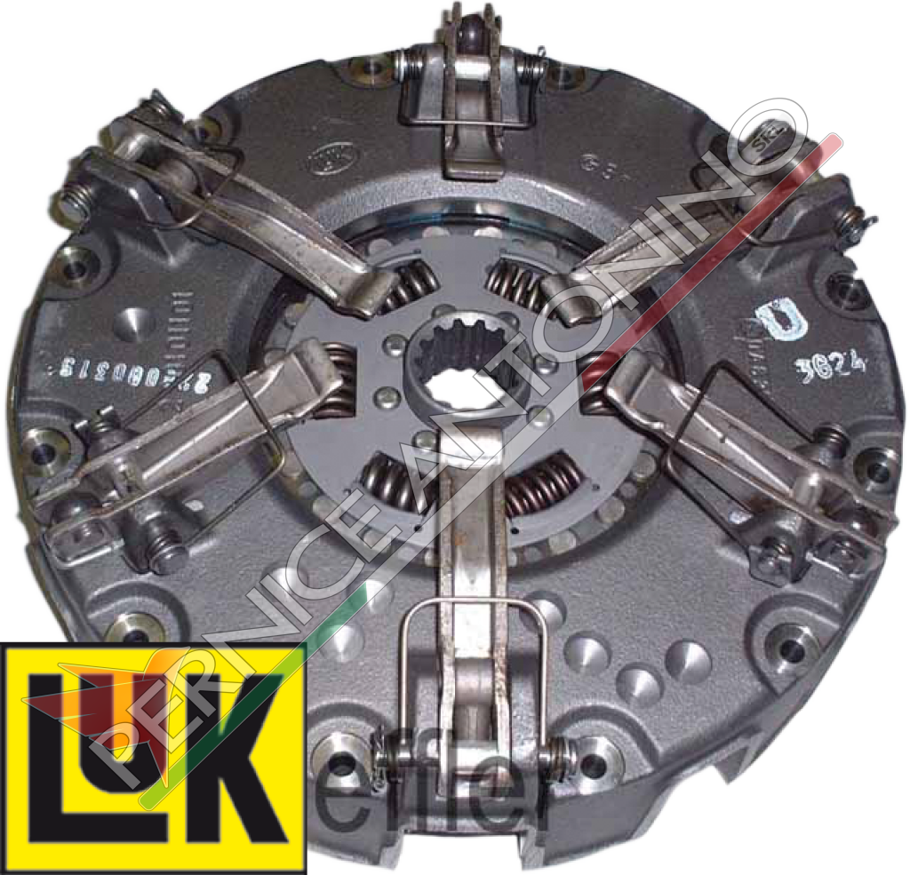 Mechanism with 6 levers complete with sprung central plate - supplied without PTO plate. - Plate Ø