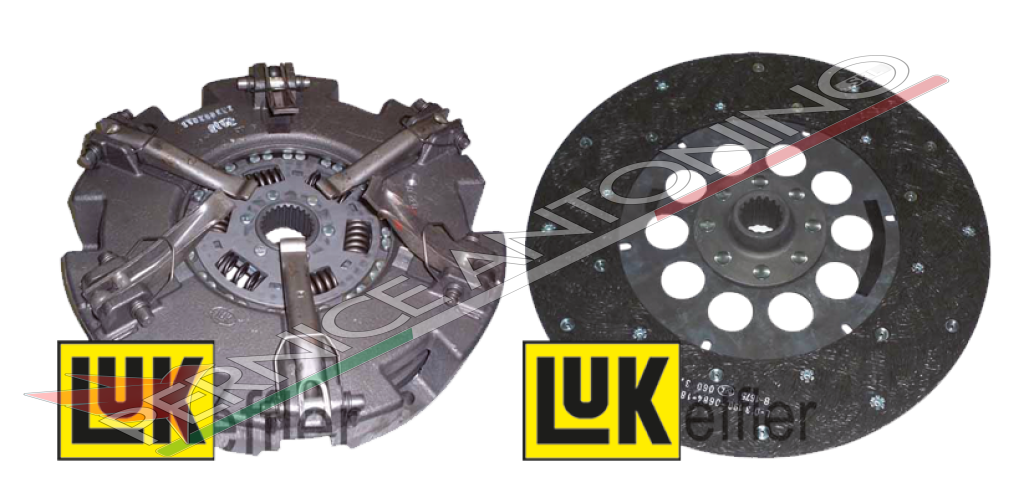 Double clutch kit with 6 levers, internal plate and PTO plate Ø 330 mm