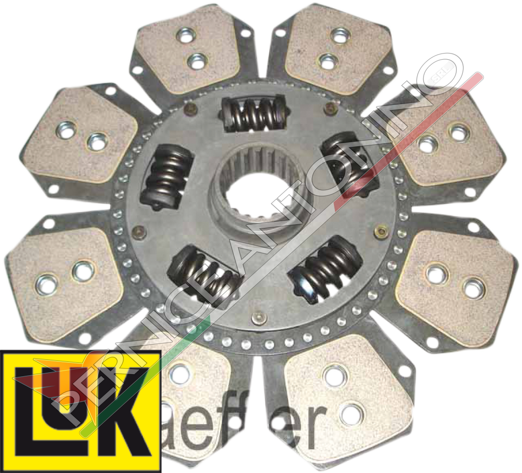 PTO plate with 8 vanes 69x77x4 in cerametallic with tension springs Ø 352 sintered 45x50 - Z.18