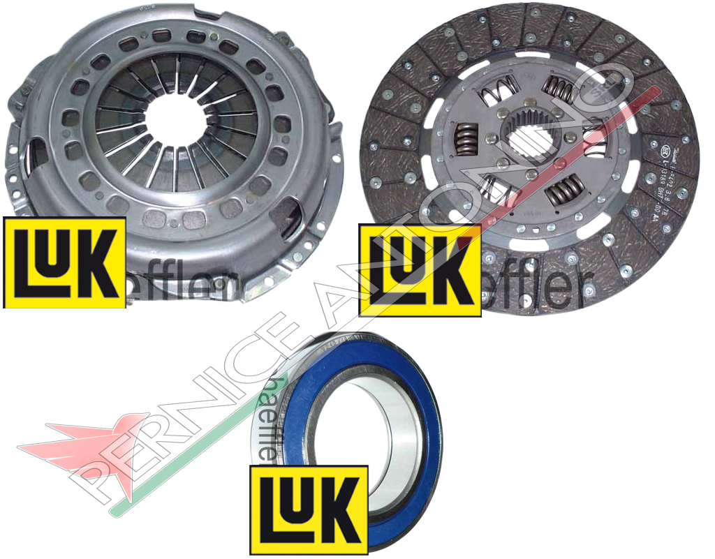 Clutch kit with mechanism, central plate and gearbox. Ø 280