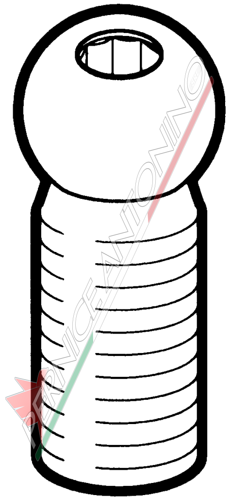 Spherical threaded stud