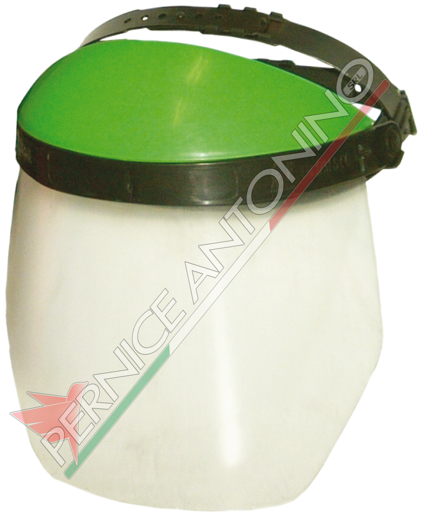 Visor in non reflecting polycarbonate with protective top