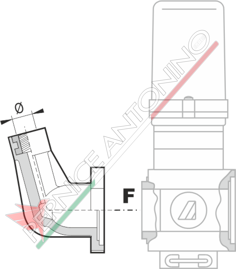 Flange for pressure gauge for SERIES 463/863 valves