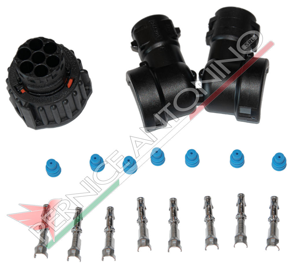 Male connection kit for 7 ways DIN connectors