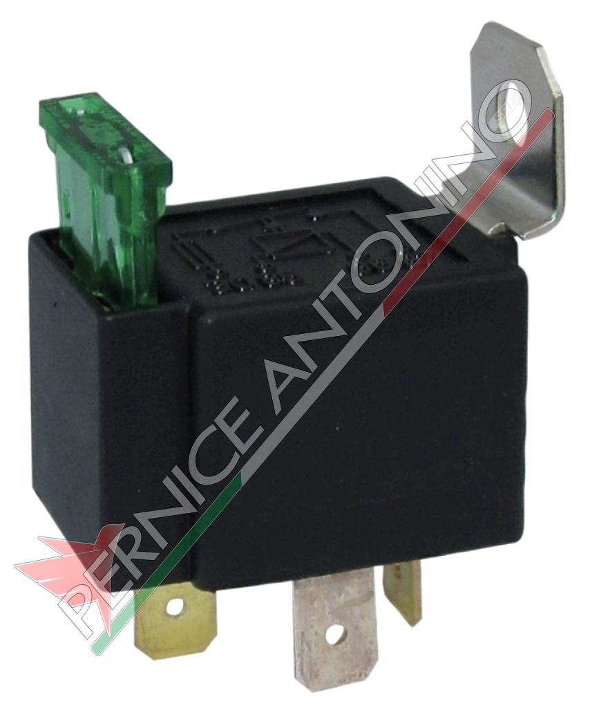 RELAY ON-OFF 12V-30A WITH PROTECTIVE FUSE AND FIXING BRACKET