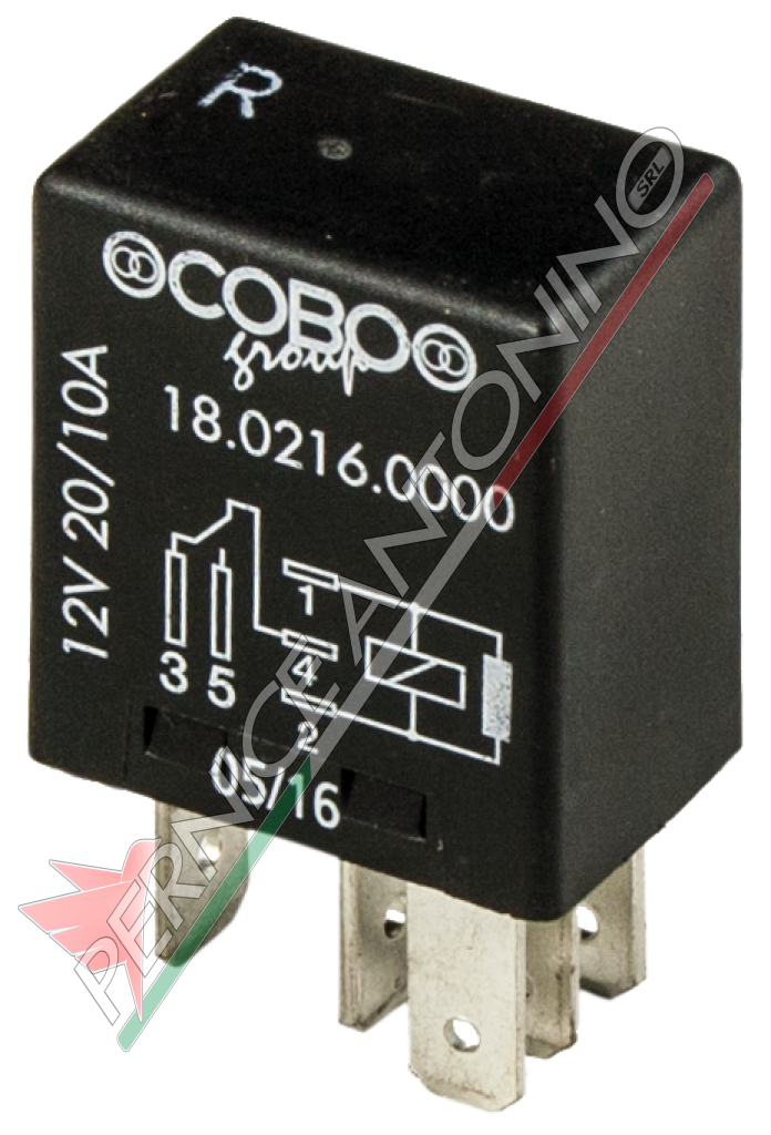 Micro relay with exchange On-on 5 pins 12V – 15/25A with resistor