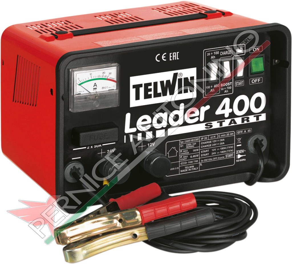 12/24V - LEADER 400 START BATTERY CHARGER PLUS STARTER