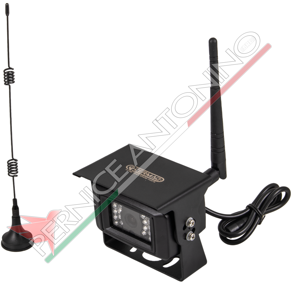 Telecamera WIRELESS 12-24 Volt con microfono antenna e cavo 3 mt 