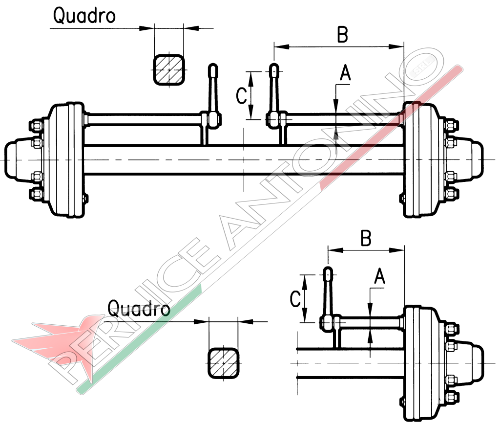 AXLE SHAFTS WITH BRAKE MADE OF IRON