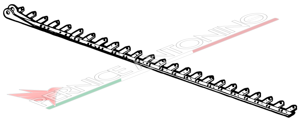 Lama superiore (dentiera) montata con 12 denti cm. 182 PER BARRE FALCIANTI GRIBALDI & SALVIA MOD. SUPERIOR 72 - ADATTABILI SLAM E IMA LA ROCCA