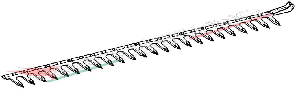 Lama a 12 denti - cm 182 PER BARRE FALCIANTI GRIBALDI & SALVIA MOD. SUPERIOR 394