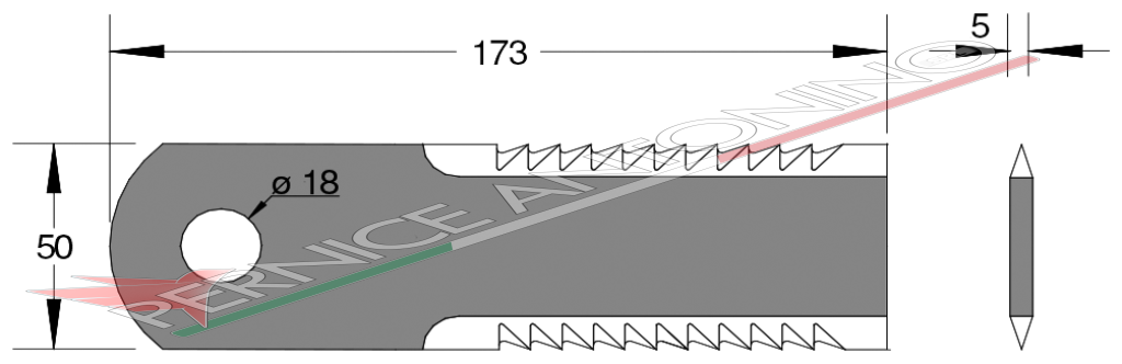 Coltello per trinciapaglia dentato