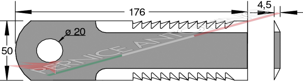 Coltello per trinciapaglia dentato