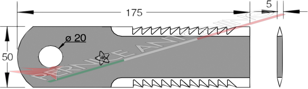 Coltello per trinciapaglia dentato