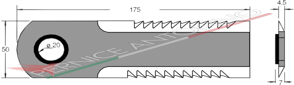 Coltello per trinciapaglia dentato