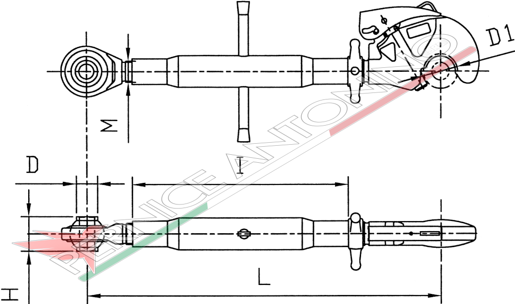 Top link with automatic hook