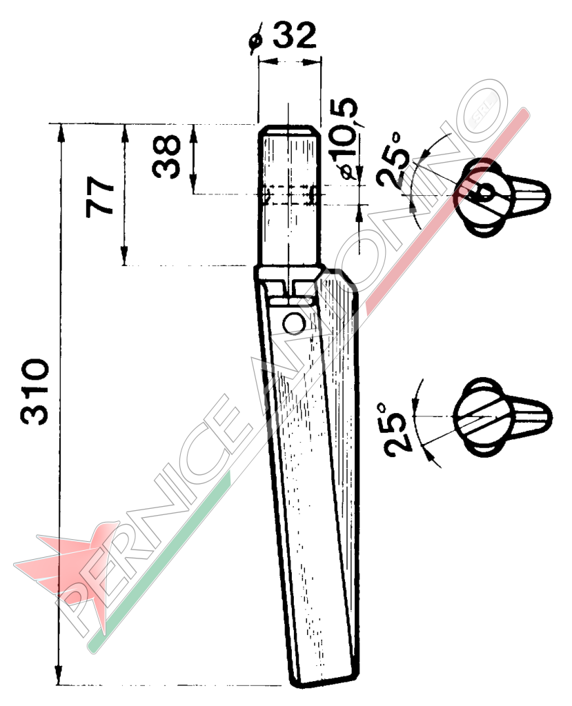 Dente per erpici rotativi - TB333