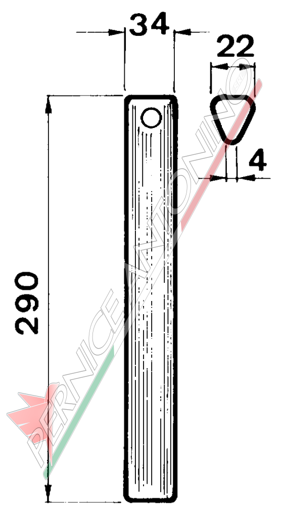 Tine for power harrows - Triangular profile