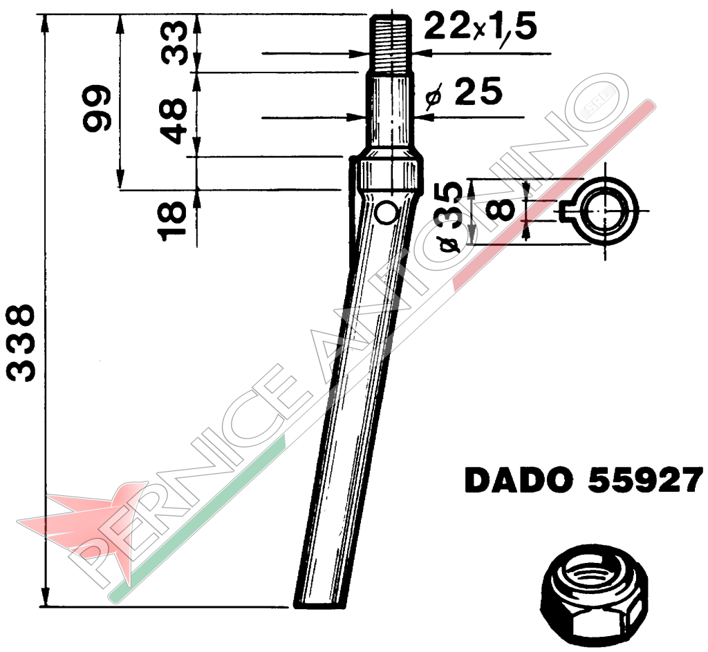 Dente per erpici rotativi - Cilindrico