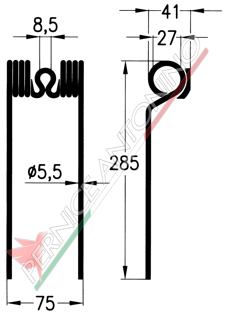 Spring for side delivery rakes