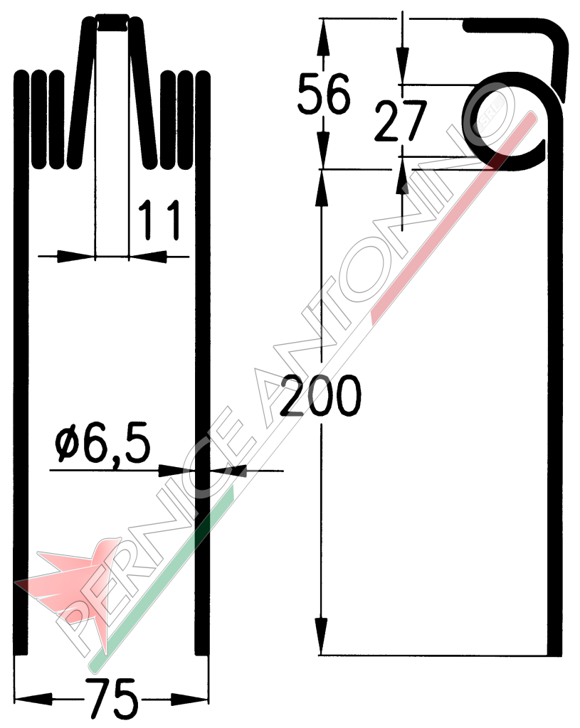 Molla per ranghinatore a pettine