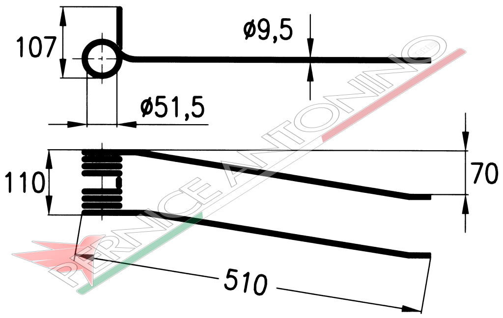 Rotary swather spring