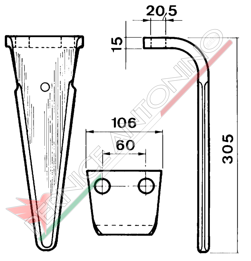 Dente per erpici rotativi - FS