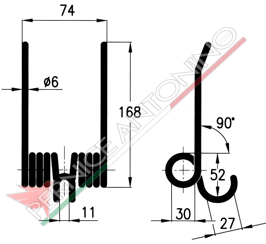 Spring for round baler