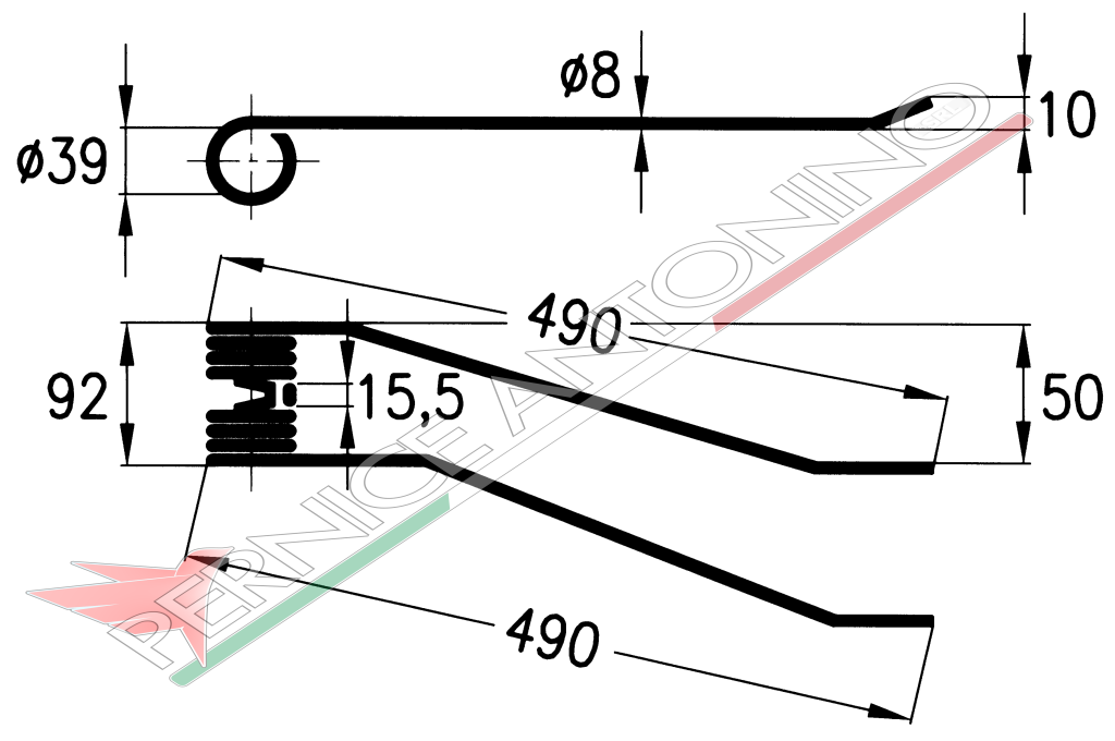 Rotary swather spring