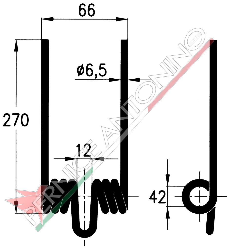 Molla per ranghinatore a pettine