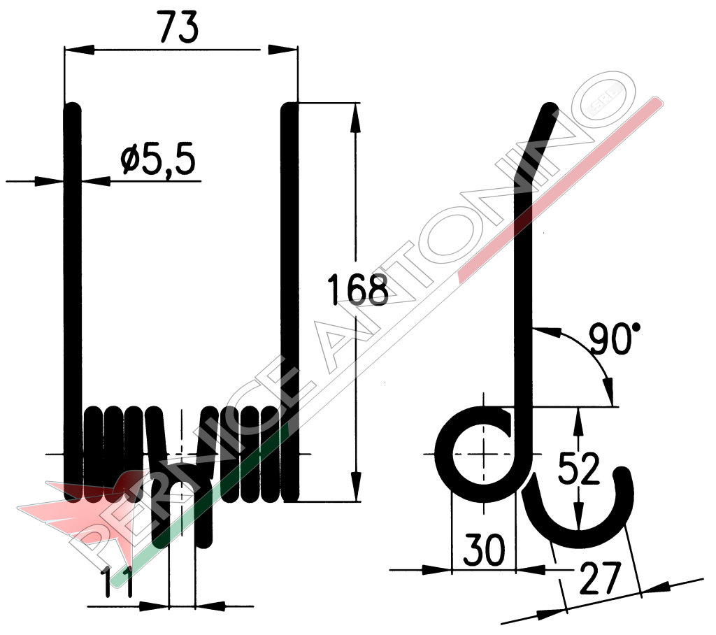 Spring for round baler