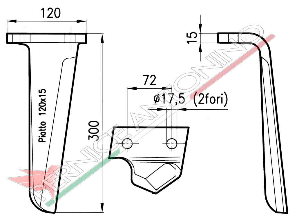 Dente per erpici rotativi