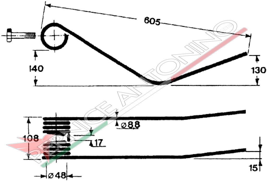 Rotary swather spring