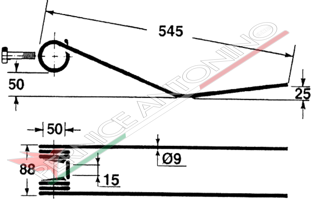 Rotary swather spring