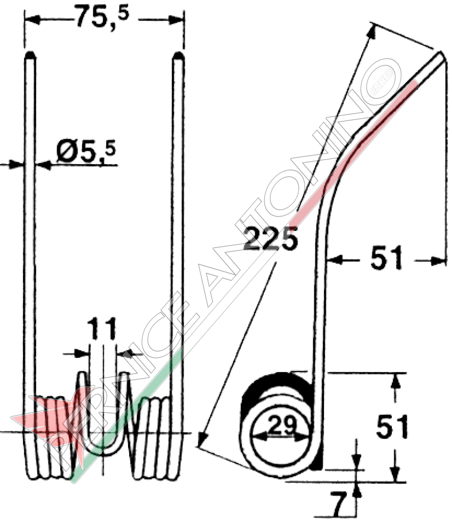 Spring for round baler