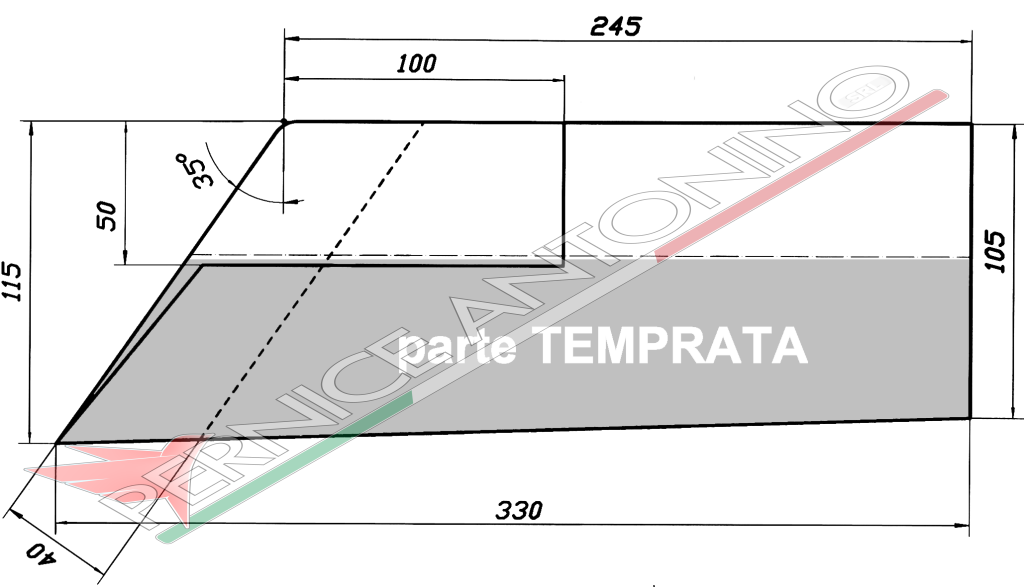 VOMERINO SPALLA 240 mm RINFORZATO - DX