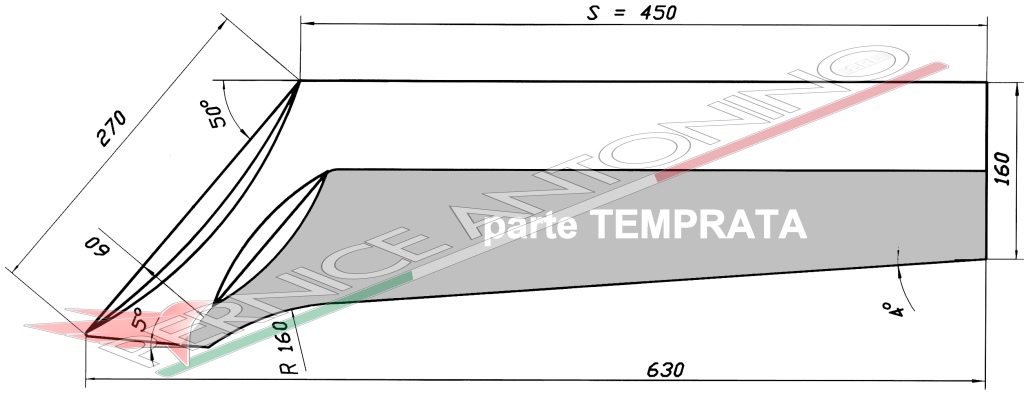 VOMERO TIPO UNIVERSALE SPALLA 450 mm - DX