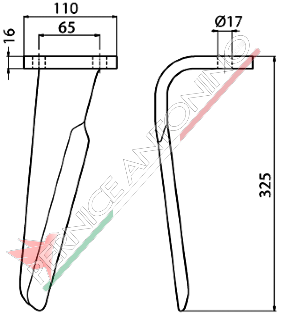 Dente per erpici rotativi - Pesante