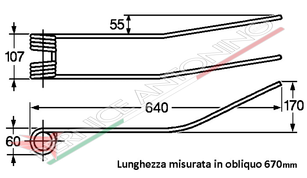 Dente a molla per giroandanatore