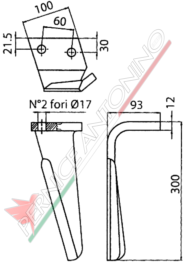 Tine for power harrows - DF new