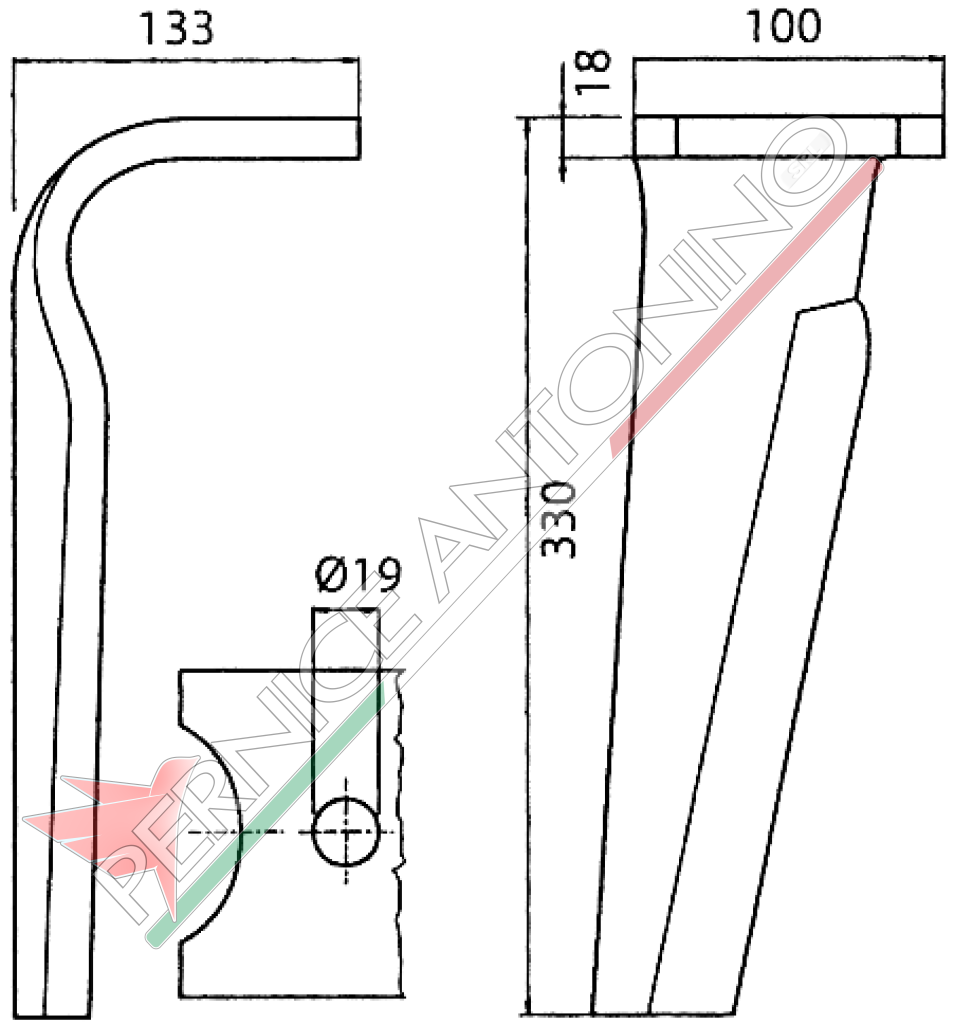 Dente per erpici rotativi - Magnum attacco rapido