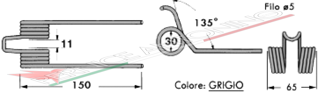 Molla per rotopressa raccoglitrice