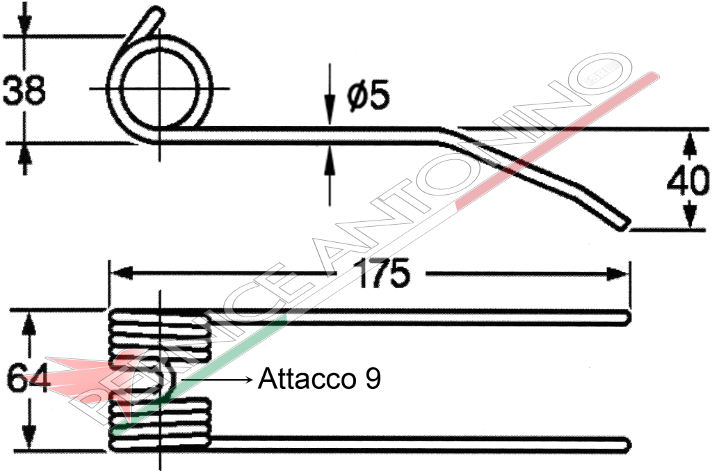 Dente a molla per giroandanatore