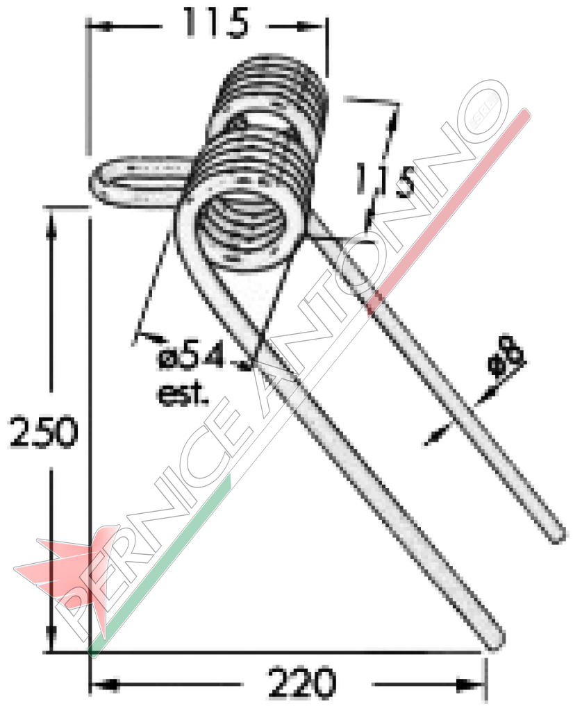 Dente posteriore per seminatrice