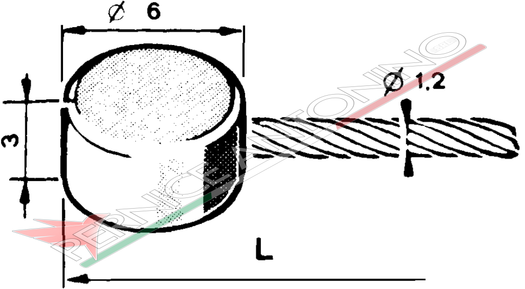 Throttle cable with flat end Ø 6x3