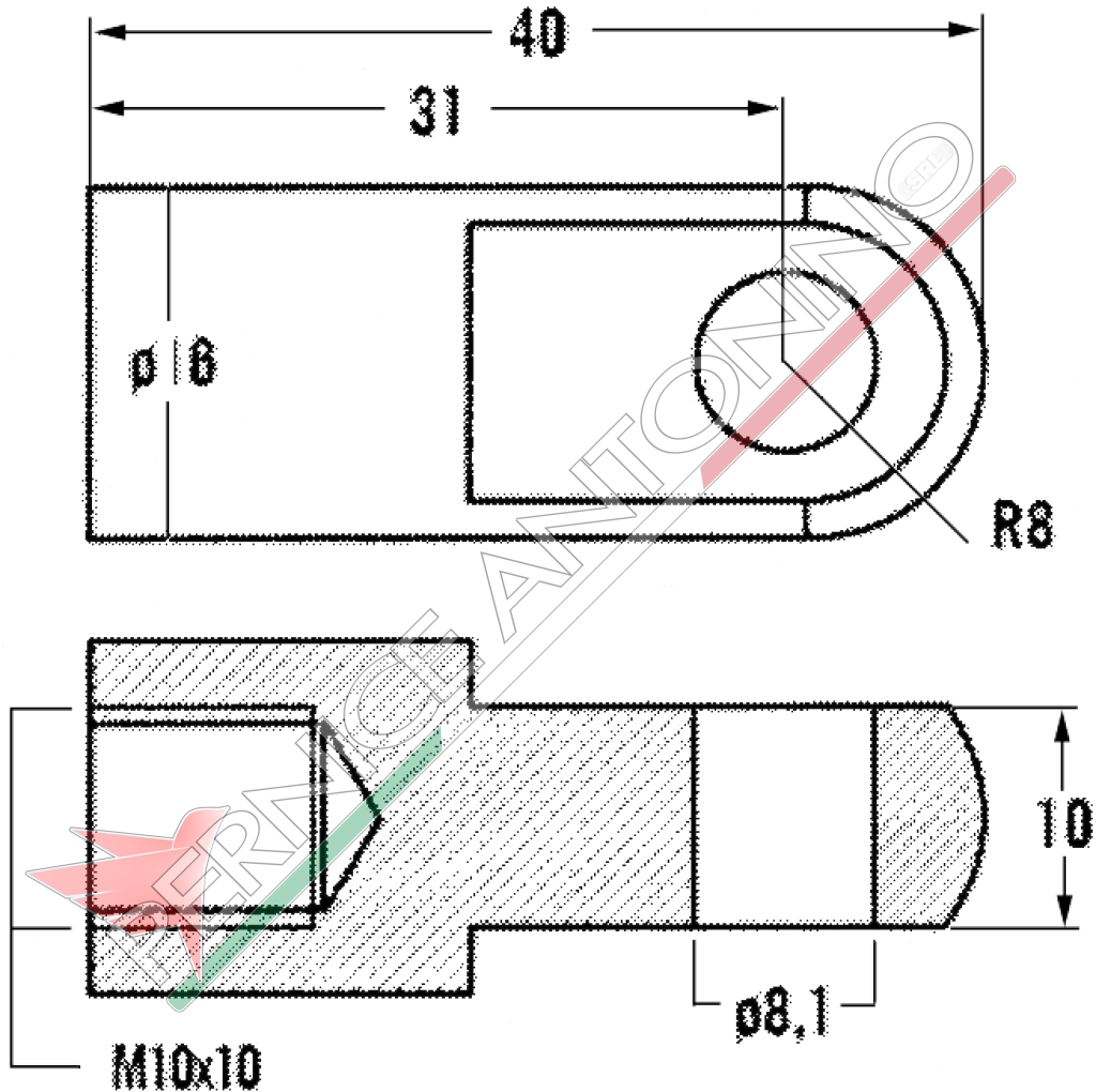 THREADED EYELETS FOR GAS SPRINGS