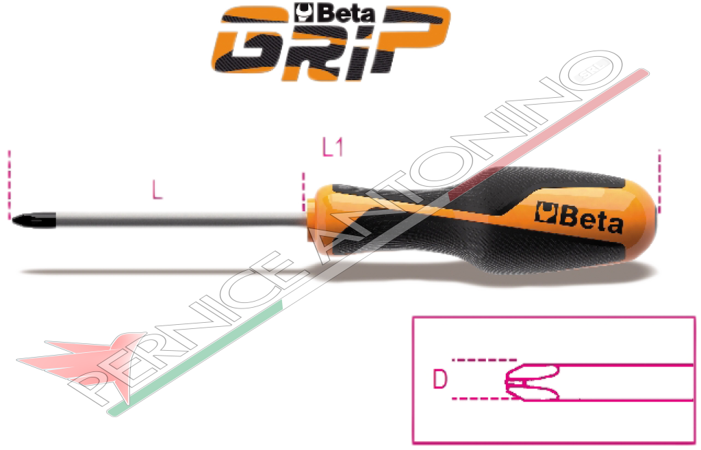 Screwdriver for cross-head Phillips® screws - Beta GRIP