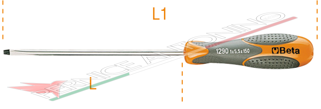 Screwdriver for slotted head screws