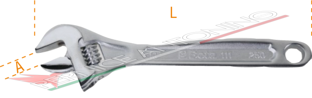 Adjustable short chrome spanner with enlarged opening