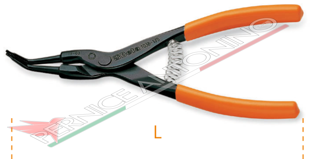 45° nose pliers for external spring rings